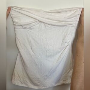 White House Black Market Cream Strapless Top